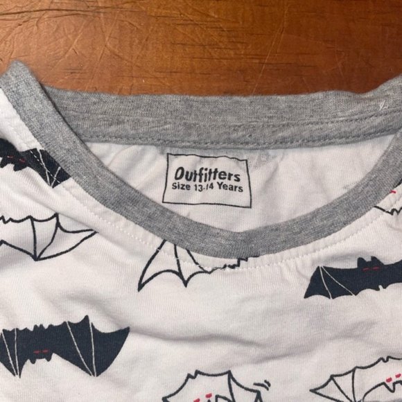 White Halloween Bat 2 Piece PJ Shorts Pyjamas - Picture 6 of 8